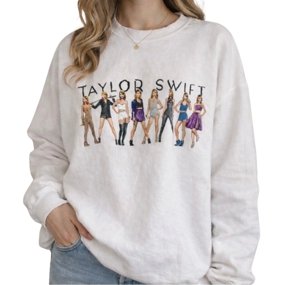Taylor Swift 1989 Taylor’s Version White Crewneck • Size Large • Good Condition